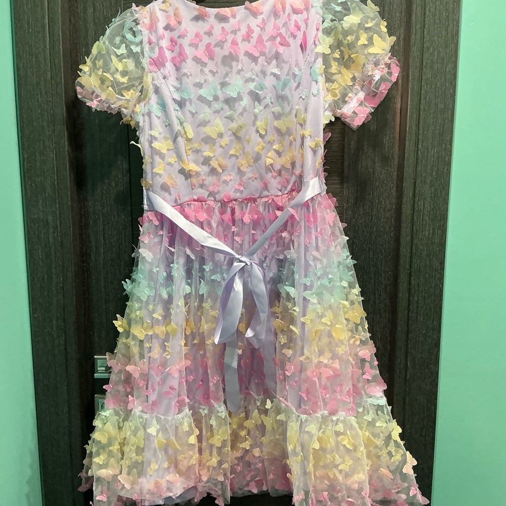 Pastel Butterfly Dress with Ribbon, size 2XL